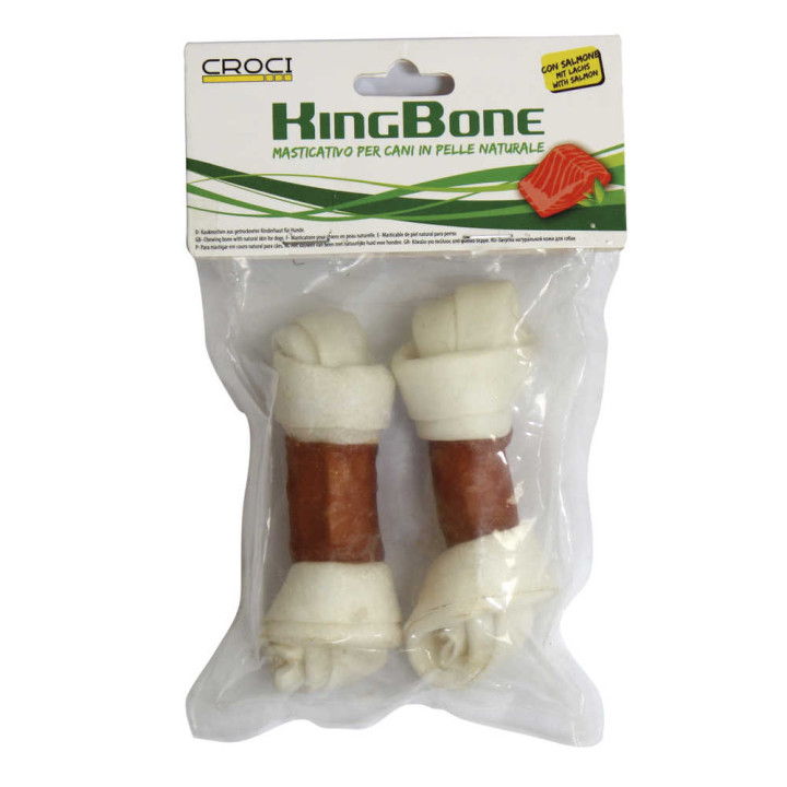 Кістка жилована вузлова Croci King Bone Salmon, з лососем, 11см, 10гр, 2шт/уп