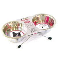 Миска CROCI на подставке, нержавеющая, 0,95л, 16см, 2шт