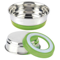 Миска CROCI Neon на резинке, салатовый неон, нержавеющая, 0,47л, 14см