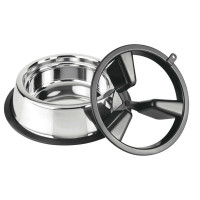 Миска CROCI Slow Eating 2in1, металл, пластиковый делитель, 27см