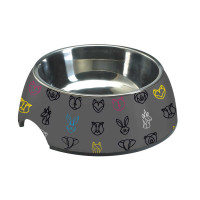 Миска CROCI MILAMINE GEOMETRICAL, нержавіюча, гумова основа, 0,80л, 24 см