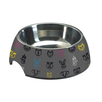 Миска CROCI MILAMINE GEOMETRICAL, нержавіюча, гумова основа, 0,80л, 24 см