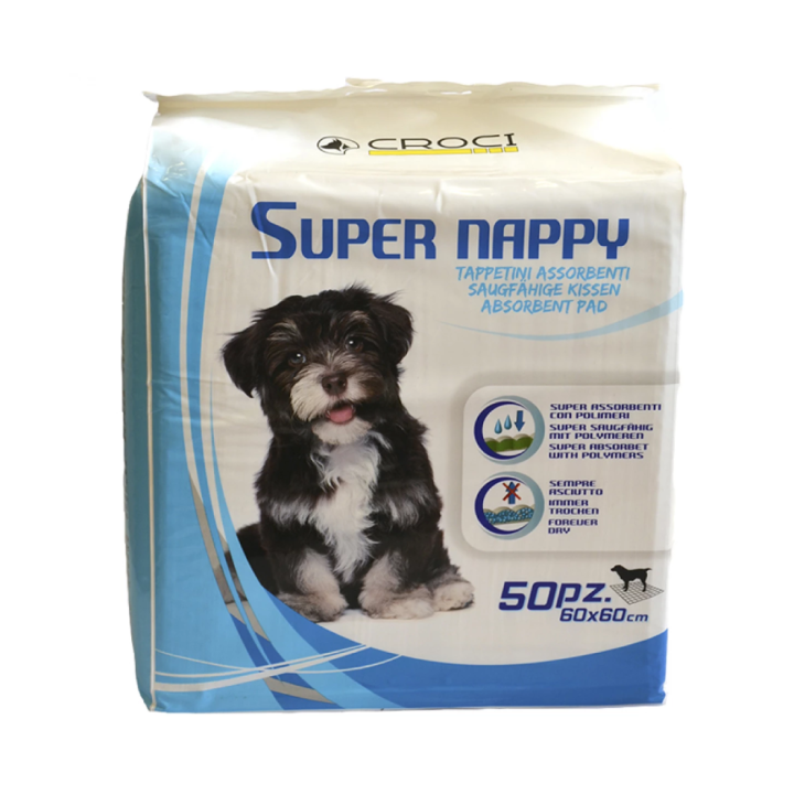 Croci Super Nappy - пелюшки Super Nappy для собак 60х60 50 шт (8023222059801)