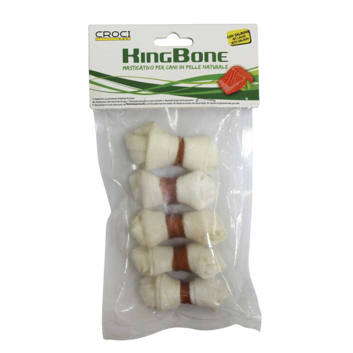 Кость жилованная узловая Croci King Bone Salmon, с лососем, 5см, 10гр, 5шт/уп