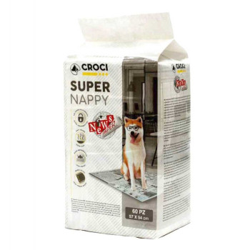 Croci Super Nappy - пеленки Super Nappy в принт газета для собак 57х54 60 шт (8023222177215)