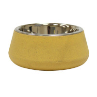 Миска CROCI Bamboo, бамбуковое волокно/нерж., желтая, 0,8л, 17см