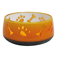 Миска CROCI Doggy, пластик, полупрозрачная, прорезиненное дно, оранжевая, 0,3л, 10см