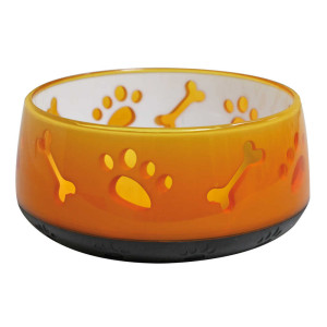 Миска CROCI Doggy, пластик, напівпрозора, прогумоване дно, помаранчева, 0,3л, 10см