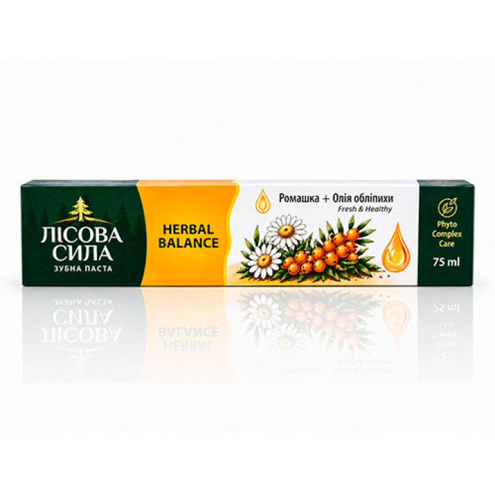 Зубная паста Лесная сила Ромашка + масло облепихи Herbal Balance 75 мл
