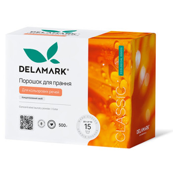 Концентрований безфосфатний пральний порошок DeLaMark Color 500 г Концентрований безфосфатний пральний порошок DeLaMark Color 500 г