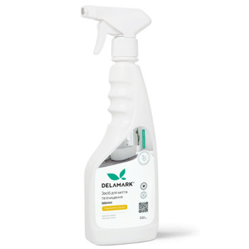 Універсальний засіб для миття ванної кімнати DeLaMark з ароматом лимона 500 мл Універсальний засіб для миття ванної кімнати DeLaMark з ароматом лимона 500 мл