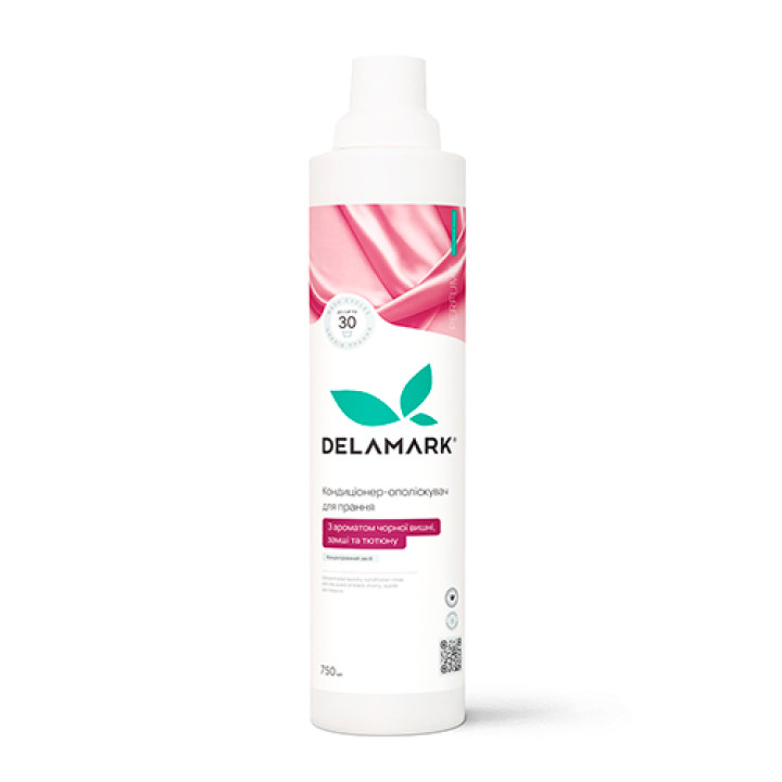Кондиционер-ополаскиватель DeLaMark с ароматом чёрной вишни, замши и табака 0,75 л