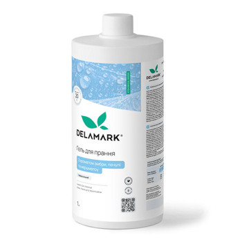 Гель для прання універсальний DeLaMark з ароматом амбри, пачулі та маршмелоу 1 л Гель для прання універсальний DeLaMark з ароматом амбри, пачулі та маршмелоу 1 л