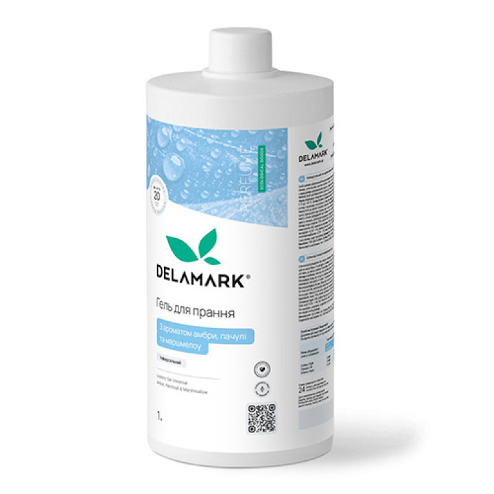 Гель для прання універсальний DeLaMark з ароматом амбри, пачулі та маршмелоу 1 л