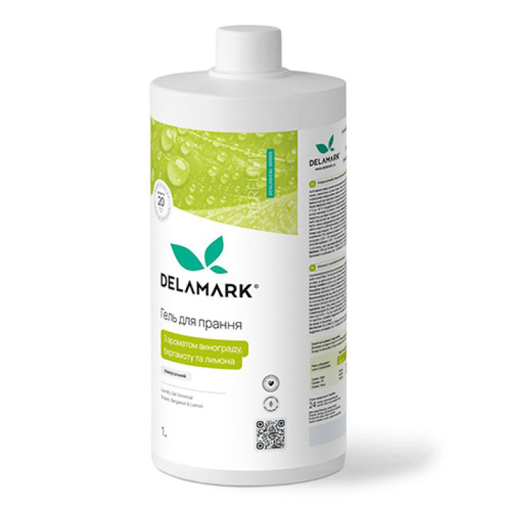 Гель для стирки универсальный DeLaMark с ароматом винограда, бергамота и лимона 1 л