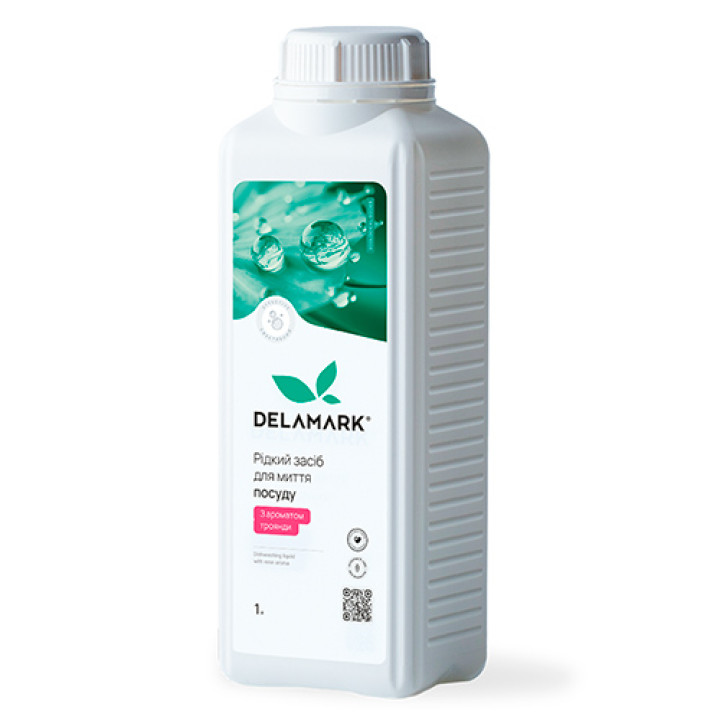 Засіб для миття посуду DeLaMark з ефірною олією троянди 1 л