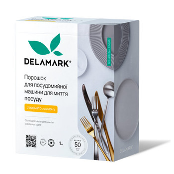 Порошок для миття посуду в посудомийній машині DeLaMark з ароматом лимона 1 кг Порошок для миття посуду в посудомийній машині DeLaMark з ароматом лимона 1 кг
