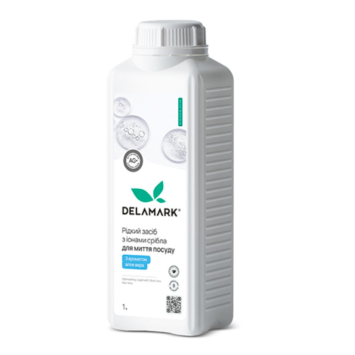 Засіб для миття посуду DeLaMark з іонами срібла Алое вера, 1 л