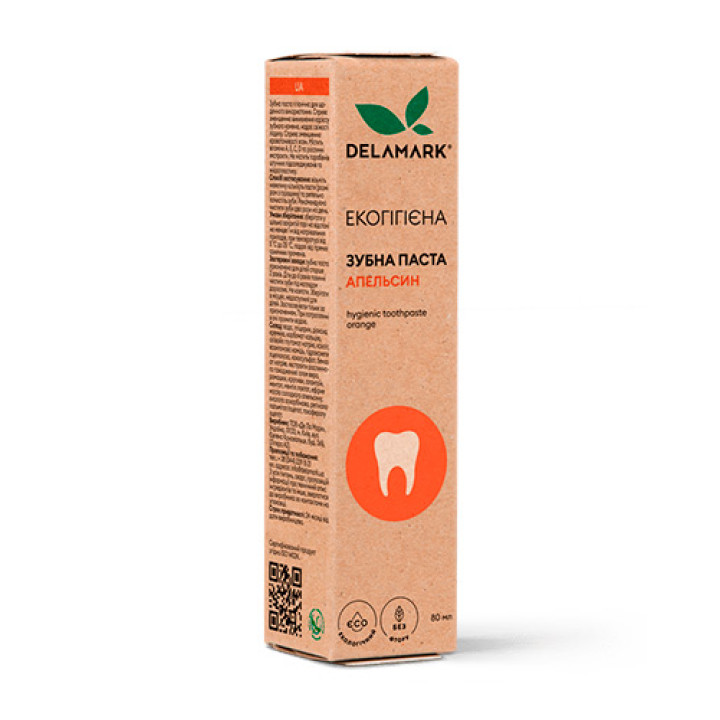 Зубна паста гігієнічна DeLaMark з ароматом солодкого апельсина 80 мл