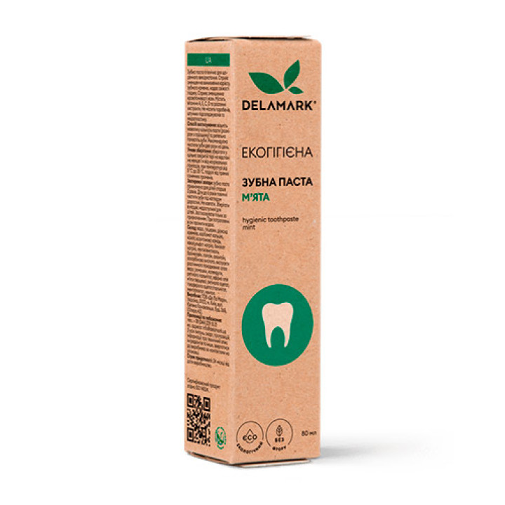 Зубная паста гигиеническая DeLaMark с ароматом мяты 80 мл