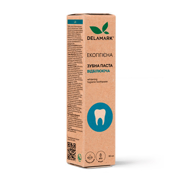 Зубна паста гігієнічна DeLaMark Відбілююча 80 мл