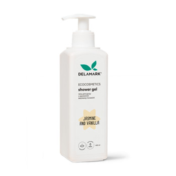 Гель для душа DeLaMark з ароматом квіток жасмину і нотками ванілі 400 мл Гель для душа DeLaMark з ароматом квіток жасмину і нотками ванілі 400 мл