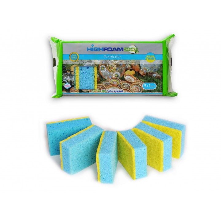 Губки кухонные HighFoam Patriotic 5+1 шт. (4820178150460)