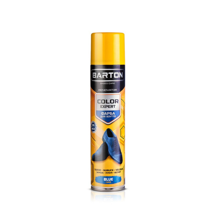 Фарба для взуття з замші, нубуку, велюру Barton Color Expert синя (аерозоль) 300 мл