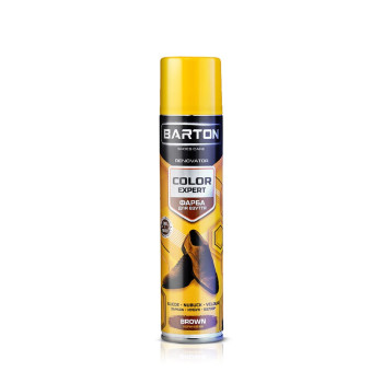 Фарба для взуття з замші, нубуку, велюру Barton Color Expert коричнева (аерозоль) 300 мл
