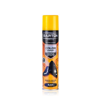 Фарба для взуття з гладкої шкіри Barton Color Expert чорна (аерозоль) 300 мл