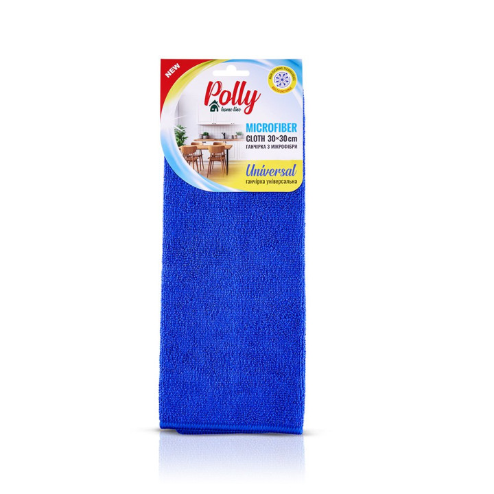 Ганчірка з мікрофібри Polly синя 30x30 см