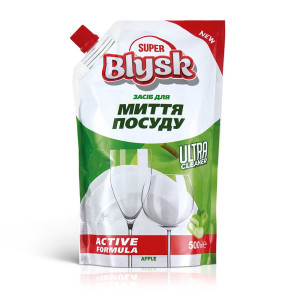 Засіб для миття посуду SUPER BLYSK Яблуко дой-пак 500мл