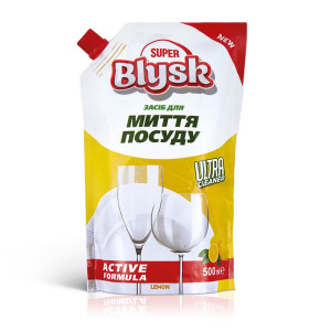 Засіб для миття посуду SUPER BLYSK Лимон дой-пак 500мл