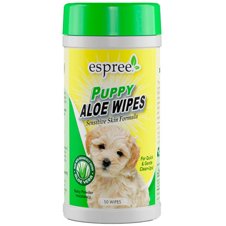 Espree Puppy Aloe Wipes - влажные салфетки для щенков с алоэ вера 50шт