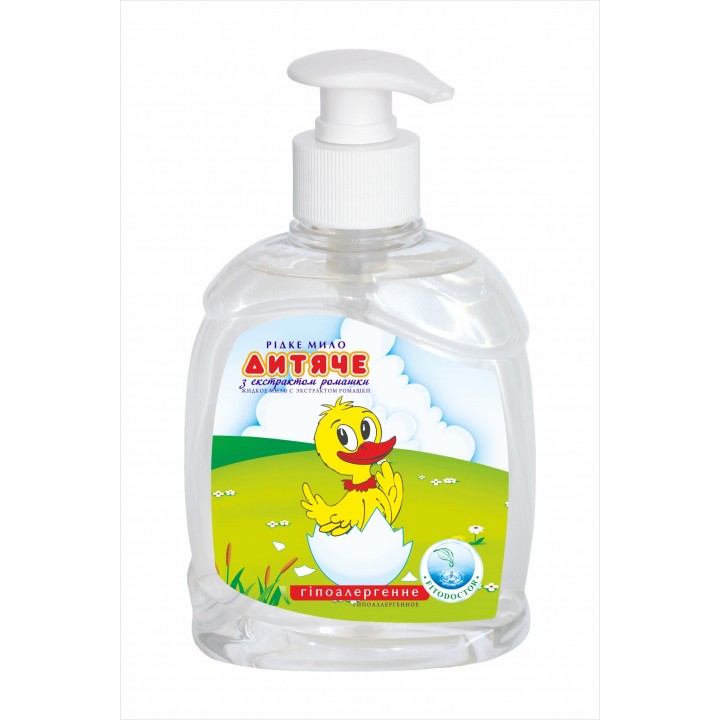 Жидкое мыло «Детское» с экстрактом ромашки гипоаллергенное 300 г (4820058762479)