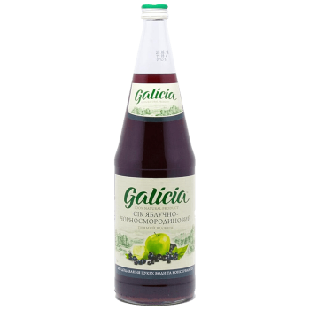 Сік Galicia яблучно-чорносмородиновий неосвітлений пастеризований 1л с/б Сік Galicia яблучно-чорносмородиновий неосвітлений пастеризований 1л с/б