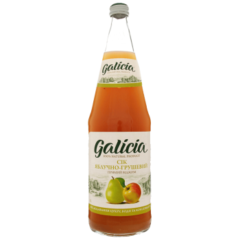 Сік Galicia яблучно-грушевий неосвітлений пастеризований 1л с/б