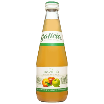 Сік Galicia яблучний неосвітлений пастеризований 0,3л с/б
