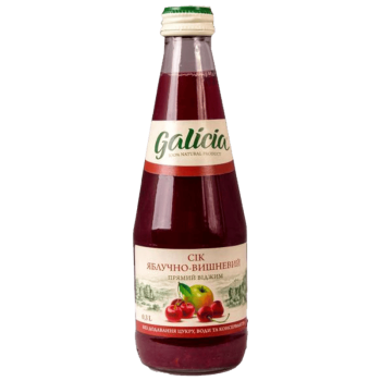 Сік Galicia яблучно-вишневий неосвітлений пастеризований 0,3л с/б