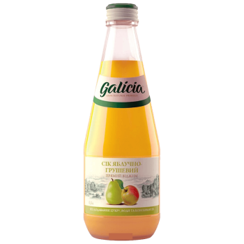 Сік Galicia яблучно-грушевий неосвітлений пастеризований 0,3л с/б