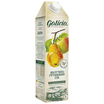Сік Galicia яблучно-грушевий пастеризований TGA 1л