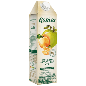 Сік Galicia з м'якоттю із суміші плодів Мультифруктовий гомогенізований стерилізований TGA 1л