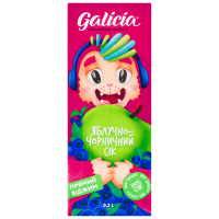 Сік Galicia яблучно-чорничний неосвітлений пастеризований TGA 0,2л