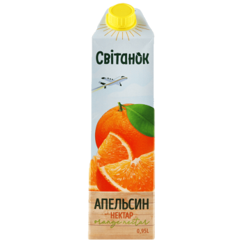 Нектар Світанок апельсиновий неосвітлений пастеризований TGA 0,95 л