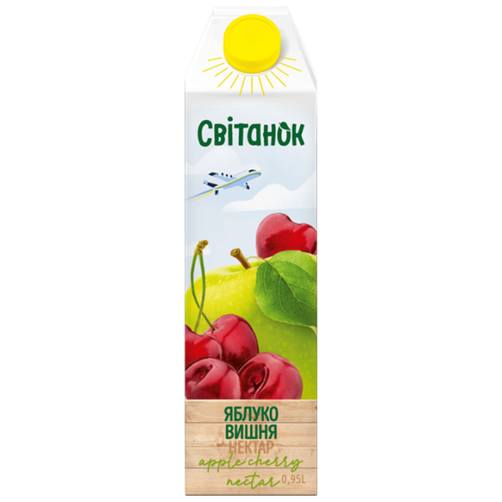 Нектар Світанок яблучно-вишневий освітлений пастеризований TGA 0,95 л