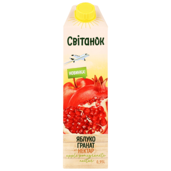 Нектар Світанок яблучно-гранатовий освітлений пастеризований TGA 0,95 л