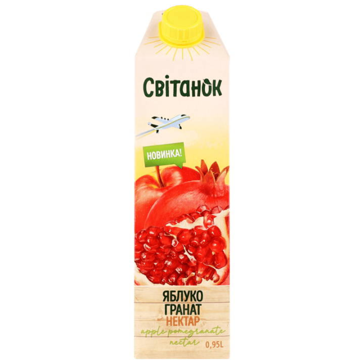 Нектар Світанок яблучно-гранатовий освітлений пастеризований TGA 0,95 л