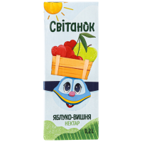Нектар Світанок яблучно-вишневий освітлений пастеризований TBA 0,2 л