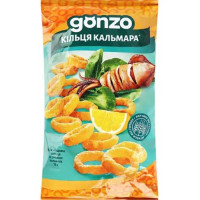 Кукурузные кольца Gonzo со вкусом кальмара 75г