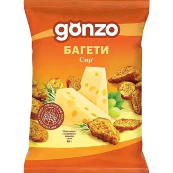 Пшеничные сухарики Gonzo со вкусом сыра 50 г